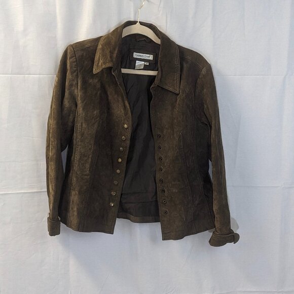 Coldwater Creek Size Medium Distressed Suede Jacket in Brown - Picture 1 of 12
